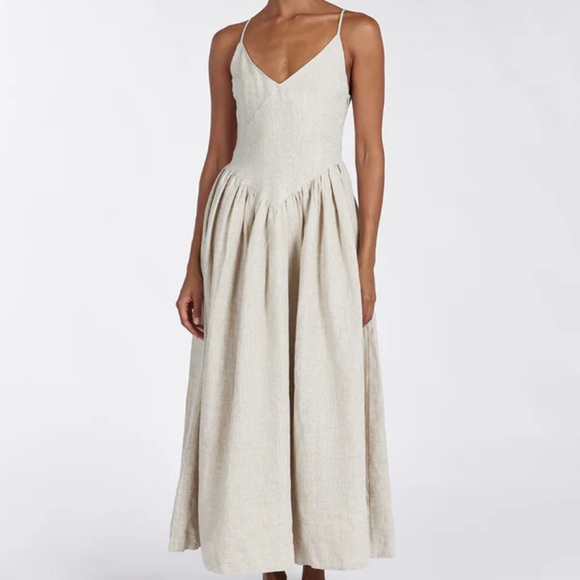 DISSH Dresses & Skirts - NEW LEXI NATURAL LINEN MIDI DRESS